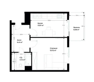 Фото 1 1-комн. квартира в Кази махалла