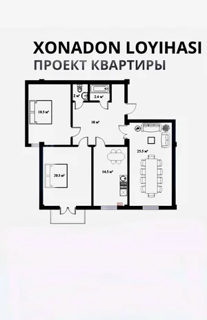 Фото 1 3-комн. квартира в Юнус-Абадском районе