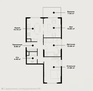 Фото 5 3-комн. квартира в Новомосковская