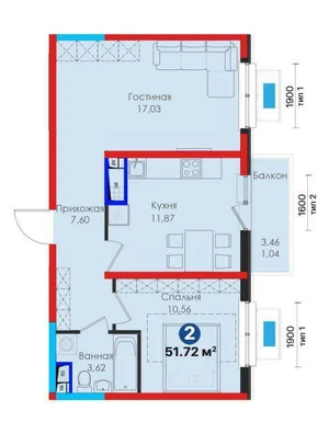 Фото 4 2-комн. квартира в ржк Greenwich