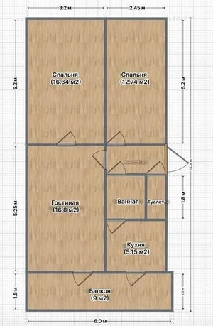 Фото 9 3-комн. квартира в Шукрона