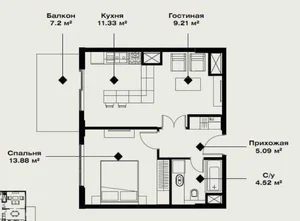 Фото 1 2-комн. квартира в OzMahal
