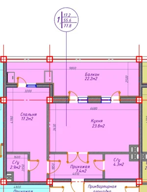Фото 2 2-комн. квартира в новостройке в Паркентском