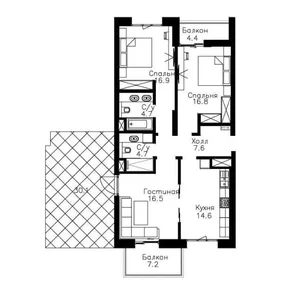 Фото 3 3-комн. квартира в Мирзо-Улугбекском районе