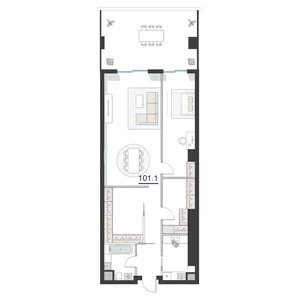 Фото 3 2-комн. квартира в ЖК Nest one