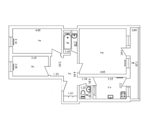 Фото 1 3-комн. квартира в Паркентский рынок