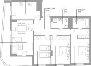 Фото 1 4-комн. квартира в ЖК Инфинити